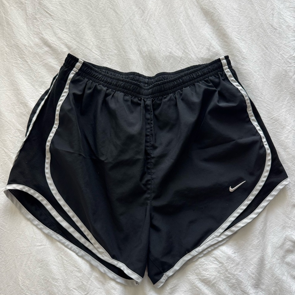 Nike Women's Black and White Athletic Shorts